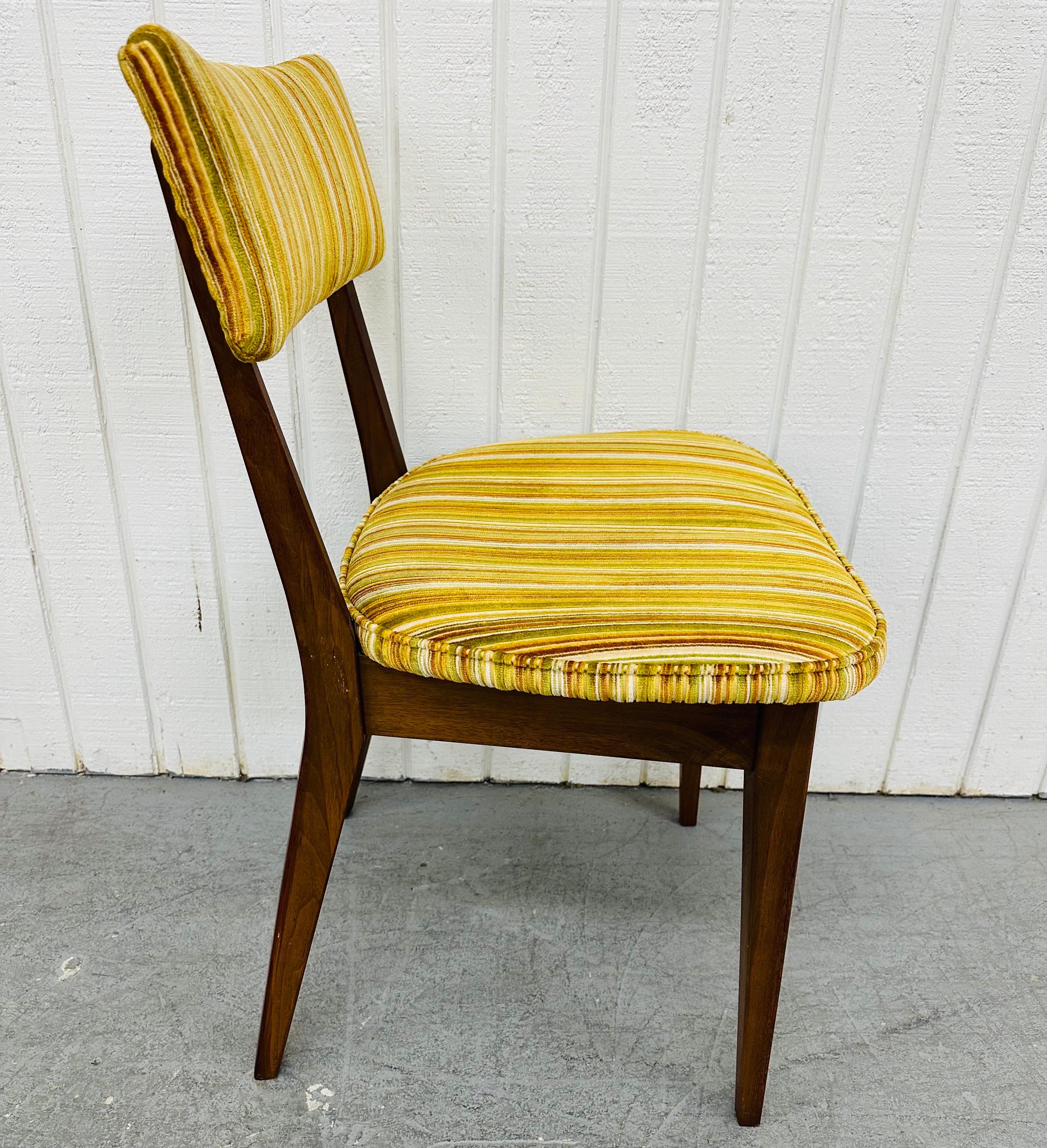 Mid-Century Modern John Stuart Walnut Dining Chairs - Set of 6 For Sale 2