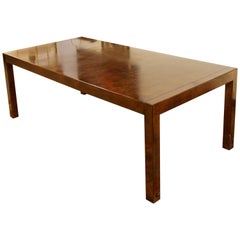 Mid-Century Modern John Widdicomb Burl Wood Dining Table with 2 Leaves, 1950s