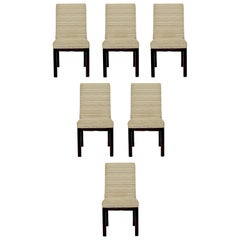 Mid-Century Modern John Widdicomb Set of 6 Parson Wood Dining Side Chairs, 1950s