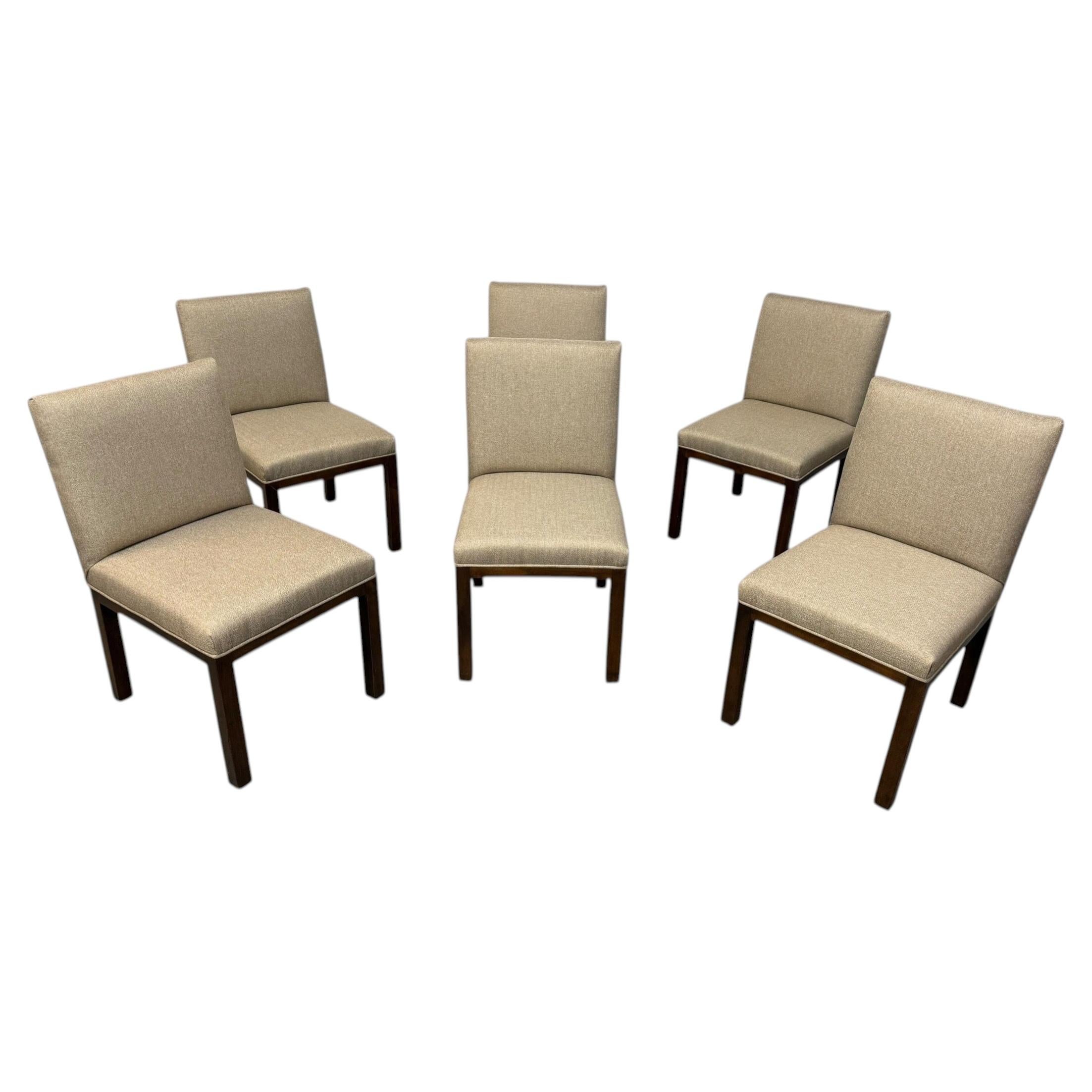 Mid-Century Modern John Widdicomb Upholstered Dining Chairs - Set of 6 For Sale