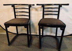 Mid-Century Modern Josef Hoffman Ebonized Bentwood Fledermans Dining Armchair 8