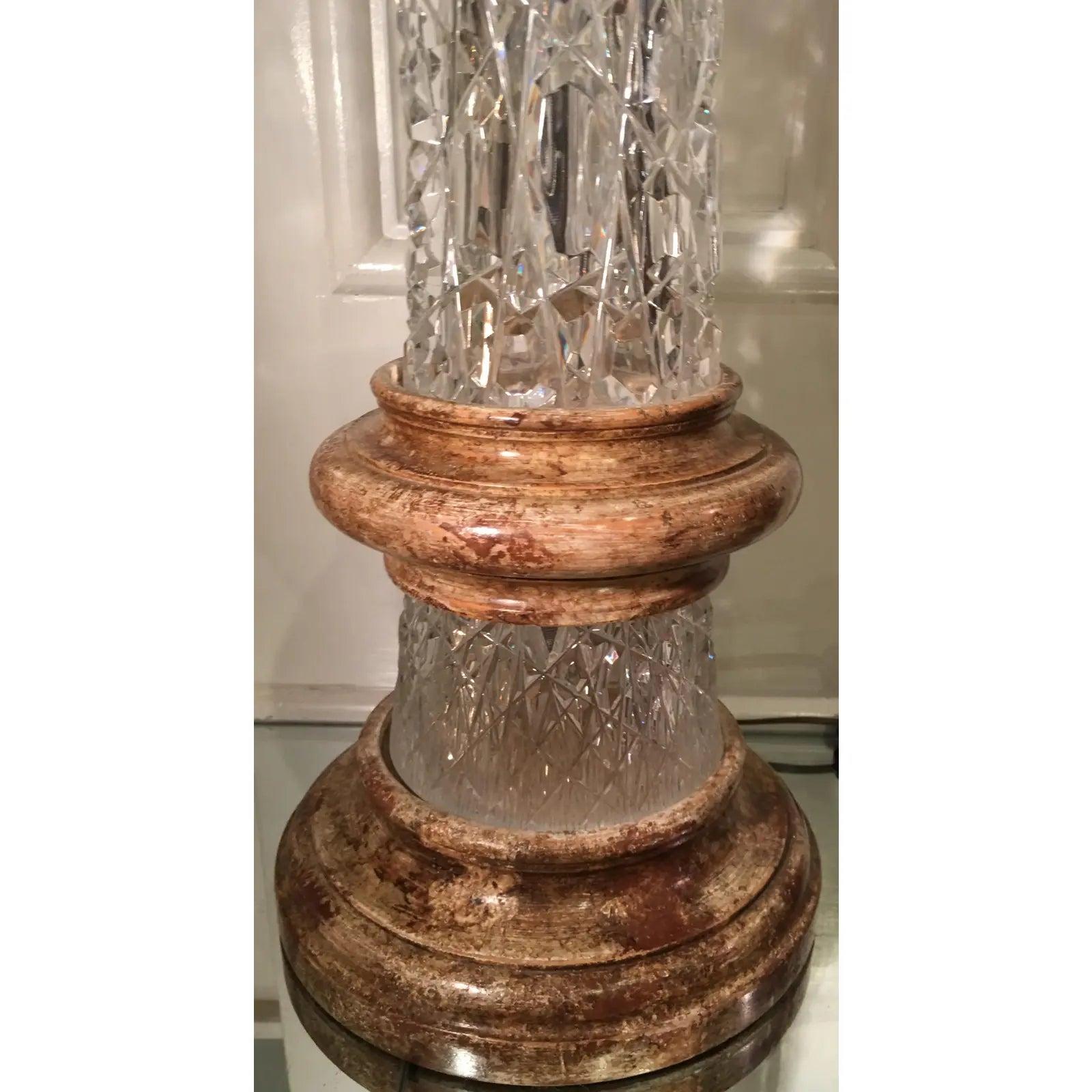 20th Century Mid-Century Modern Josef Pravec Modernist Cut Austrian Crystal Table Lamp For Sale