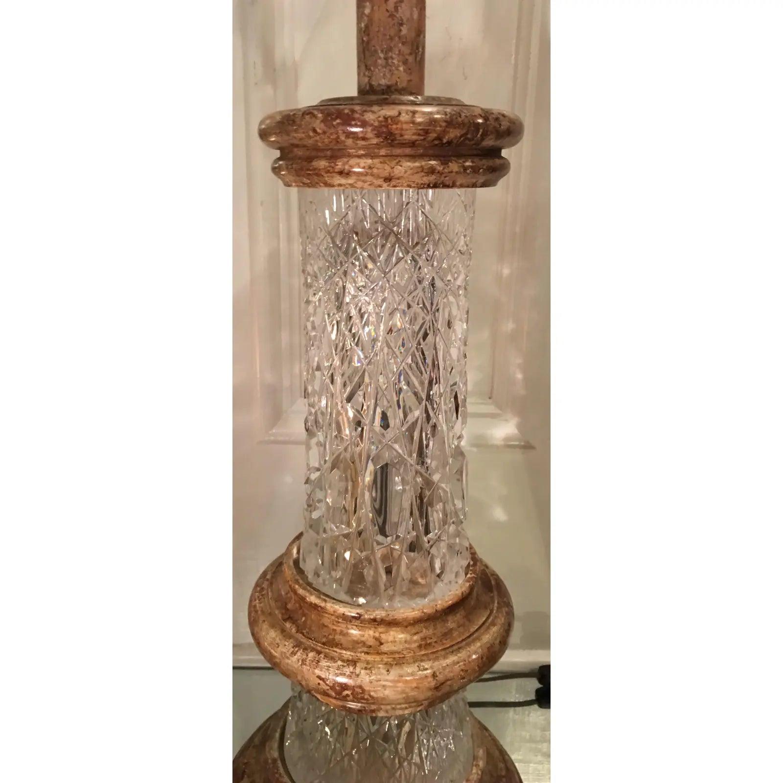 20ième siècle Lampe de bureau moderne Josef Pravec en cristal autrichien taillé mi-siècle moderne en vente