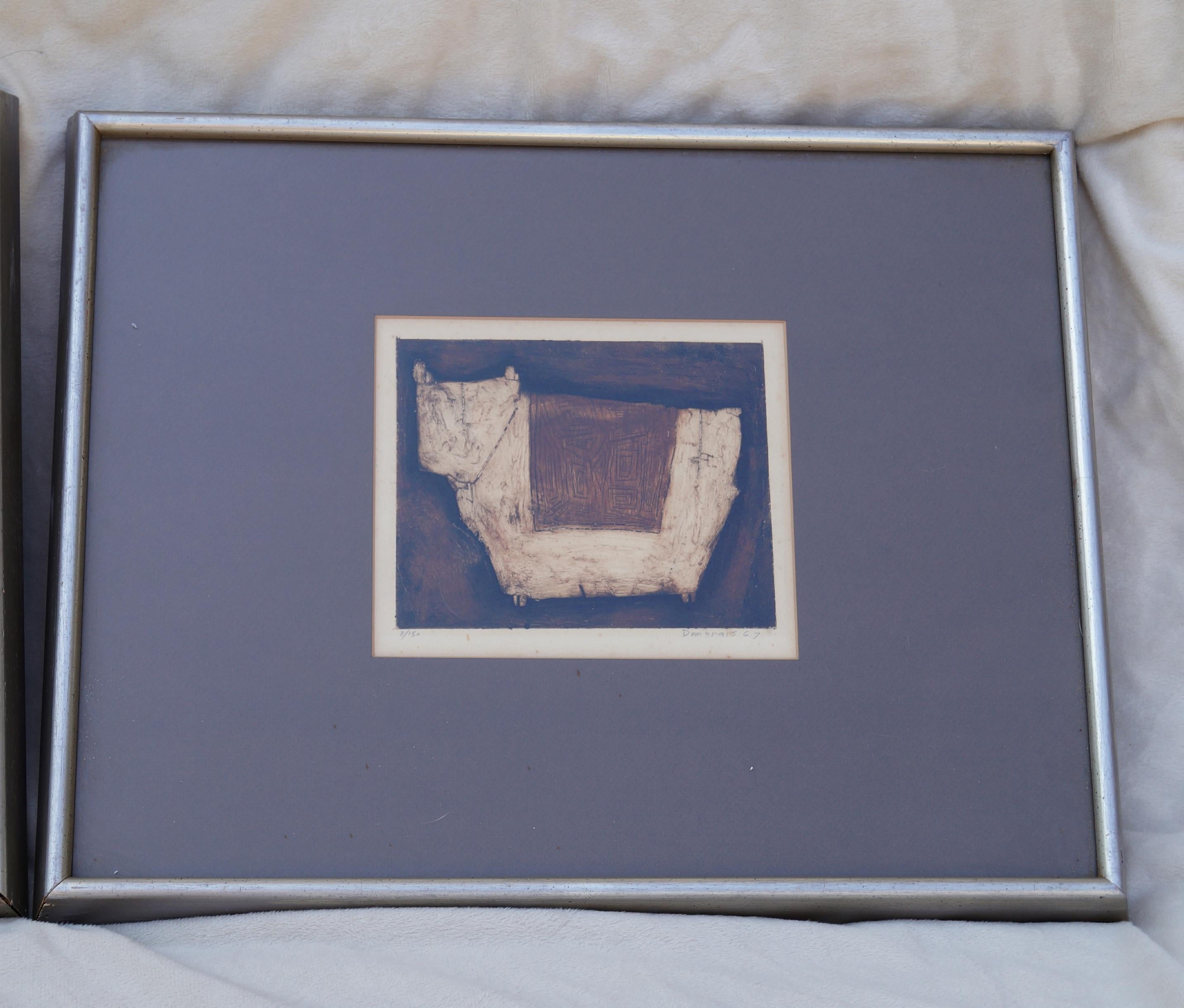Americano Set di acqueforti a prova d'artista e in edizione limitata di Joseph Demarais, Mid Century Modern in vendita