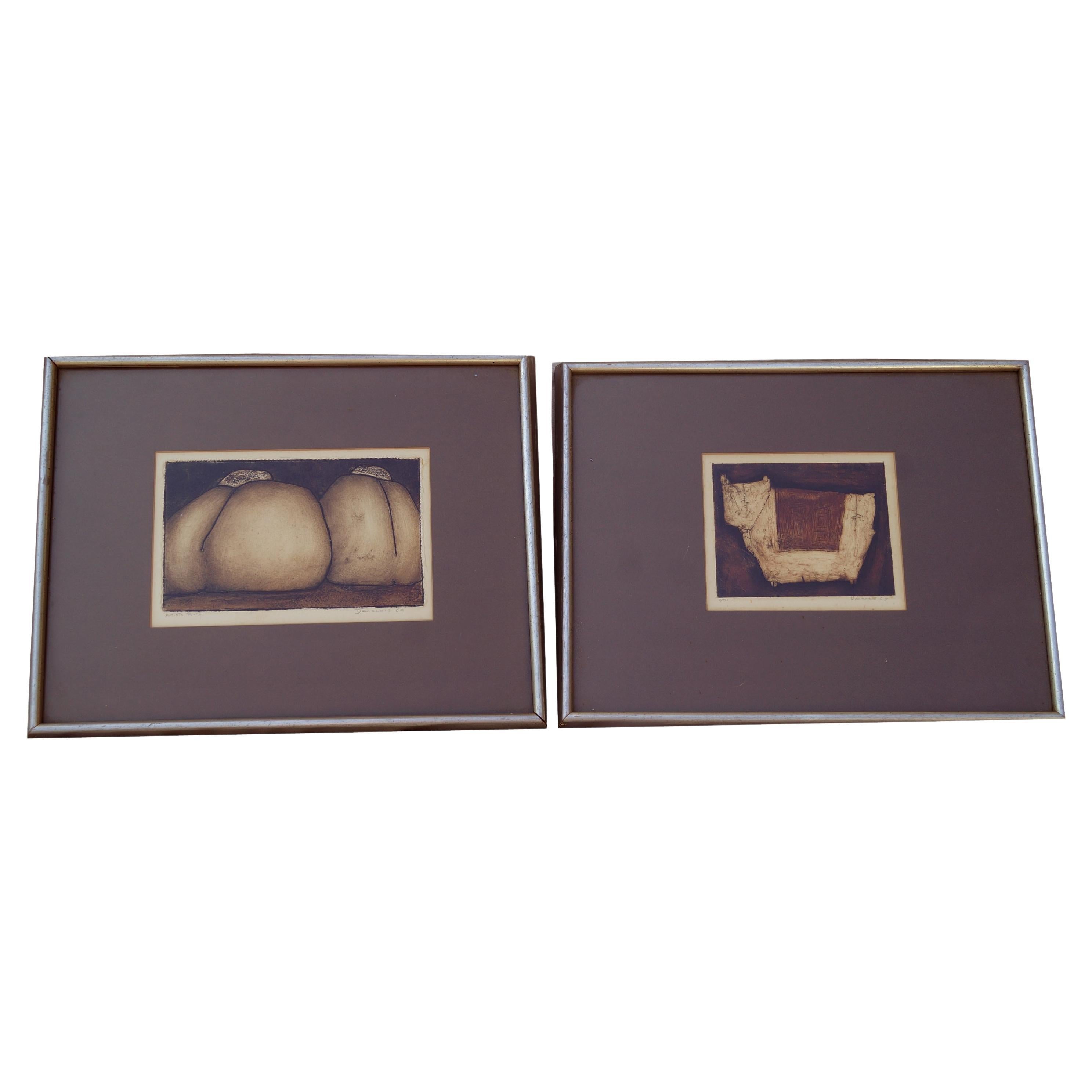 Set di acqueforti a prova d'artista e in edizione limitata di Joseph Demarais, Mid Century Modern in vendita