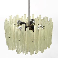 Mid-Century Modern J.T. Kalmar Frosted Glass Plexiglass Chandelier