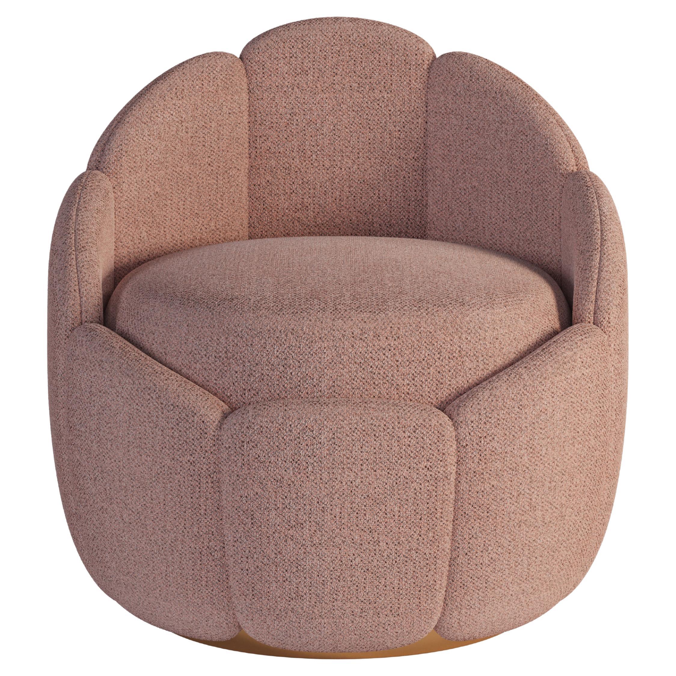 Portoghese Sgabello Julie di metà secolo moderno in ottone con tessuto Kirkby in vendita