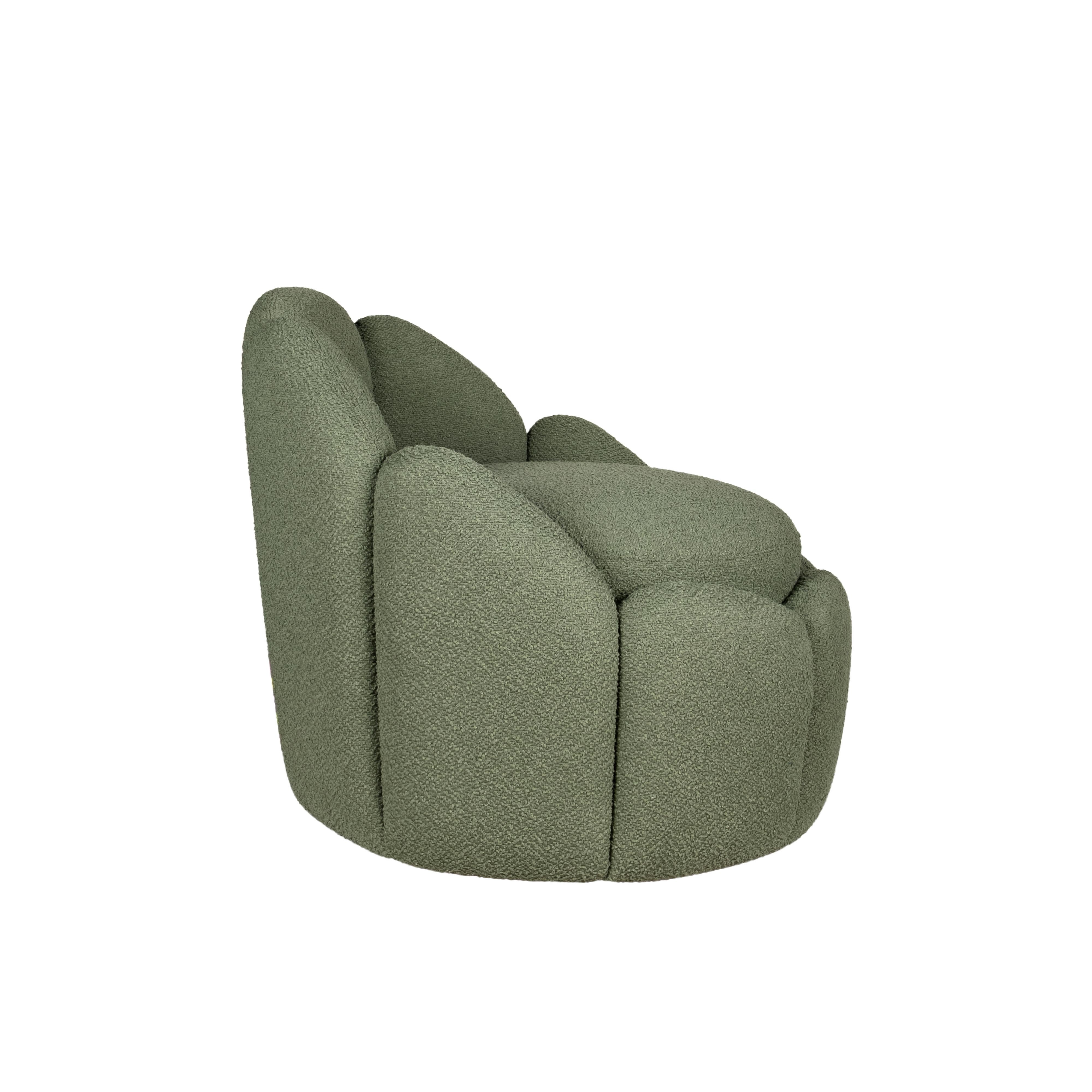 Spazzolato Sgabello Julie di metà secolo moderno in ottone con tessuto Kirkby in vendita