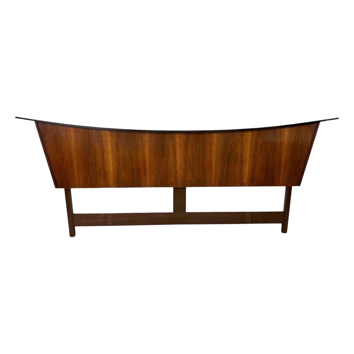 Mid-Century Modern Kagan Style King Size Walnut Headboard