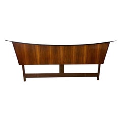 Mid-Century Modern King Size Walnut Headboard