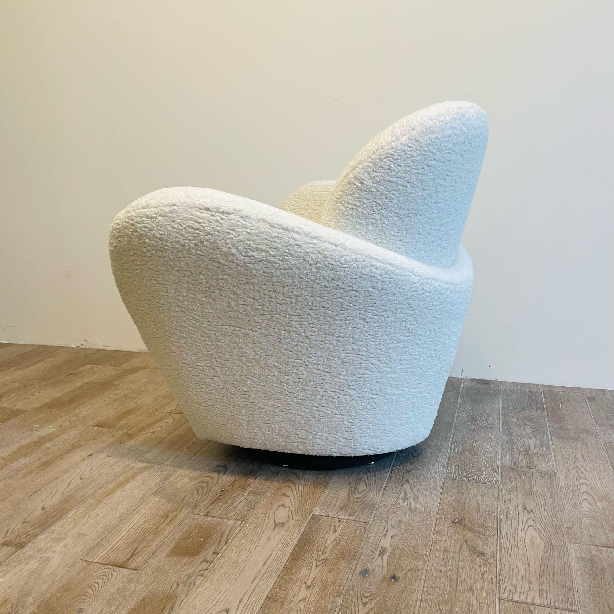 Mid-Century Modern Swivel / Lounge Chair, Michael Wolk, Bouclé 5