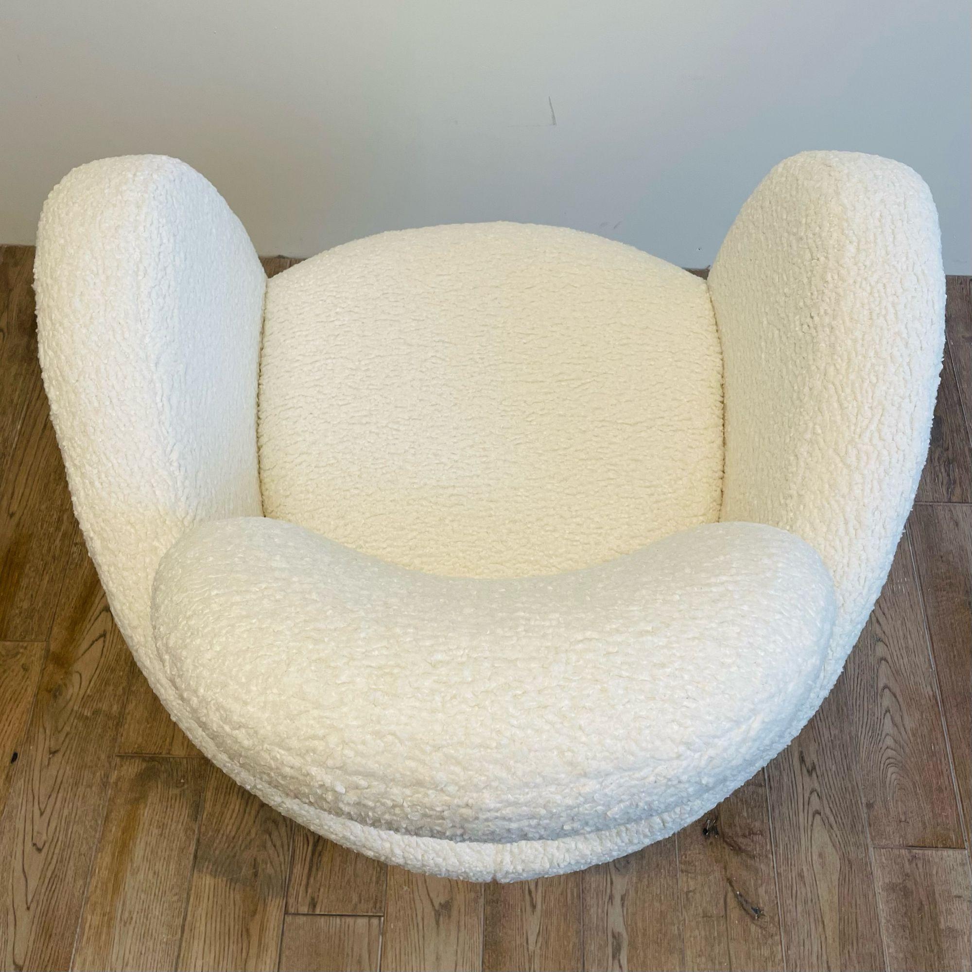 Mid-Century Modern Swivel / Lounge Chair, Michael Wolk, Bouclé 6