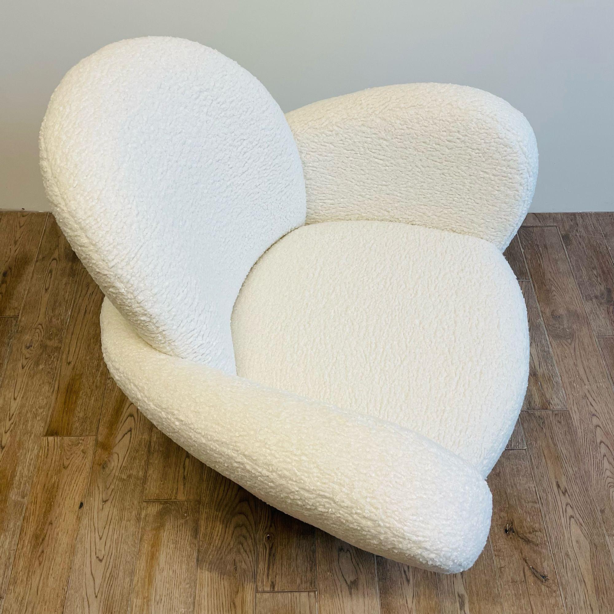 Mid-Century Modern Swivel / Lounge Chair, Michael Wolk, Bouclé 7