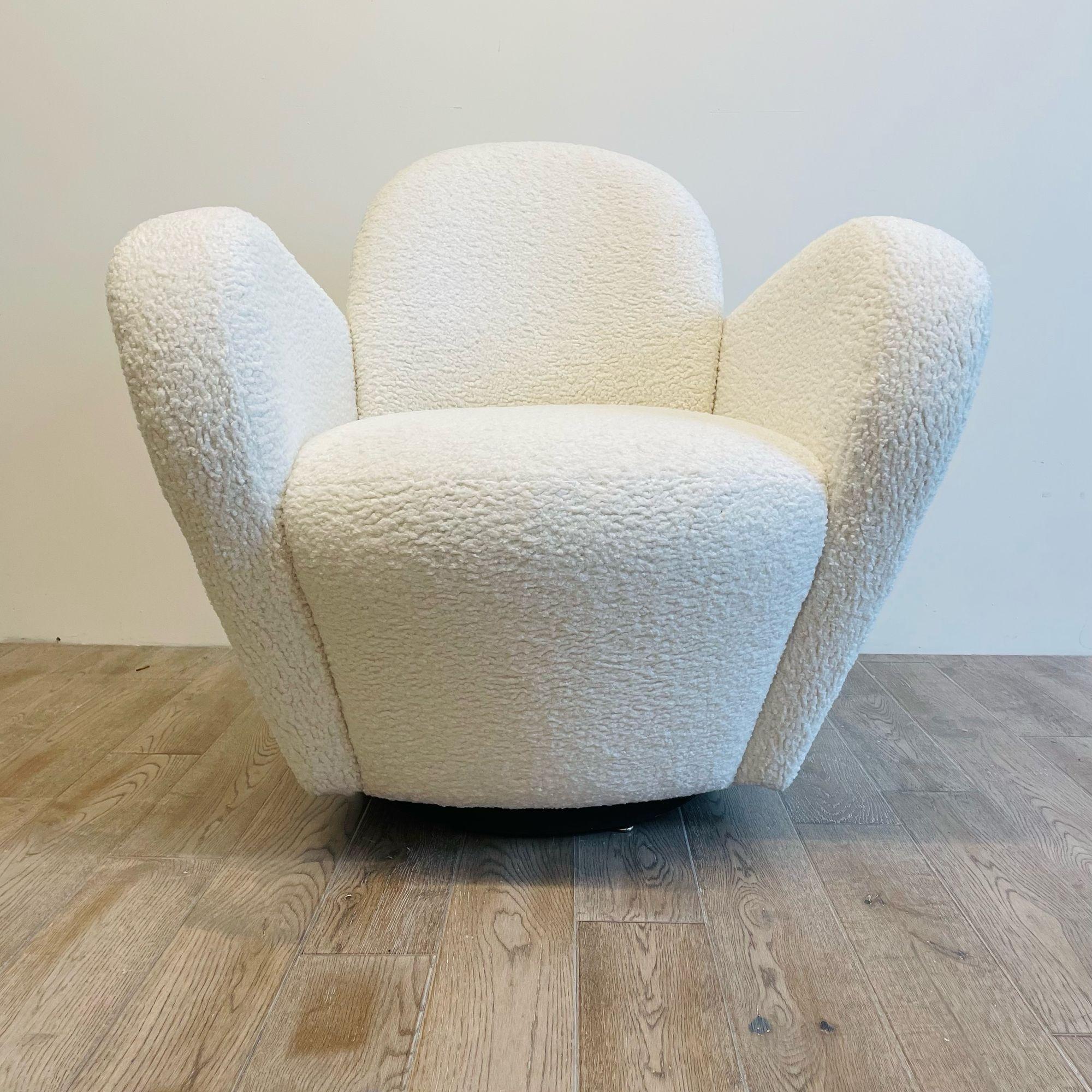 Late 20th Century Mid-Century Modern Swivel / Lounge Chair, Michael Wolk, Bouclé