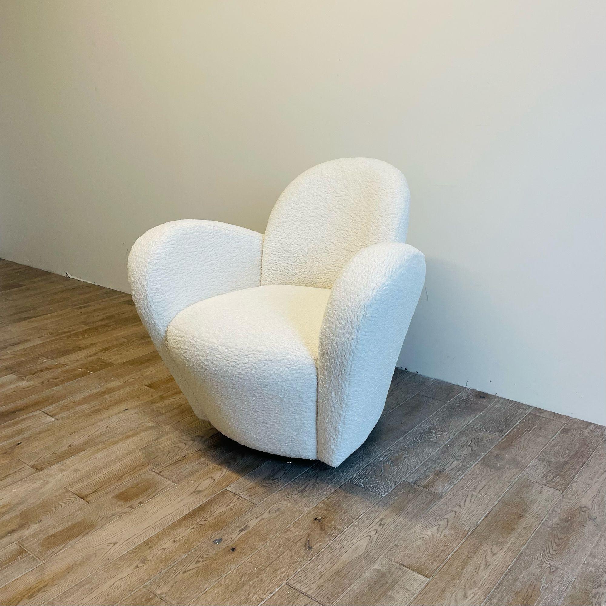 Mid-Century Modern Swivel / Lounge Chair, Michael Wolk, Bouclé 1