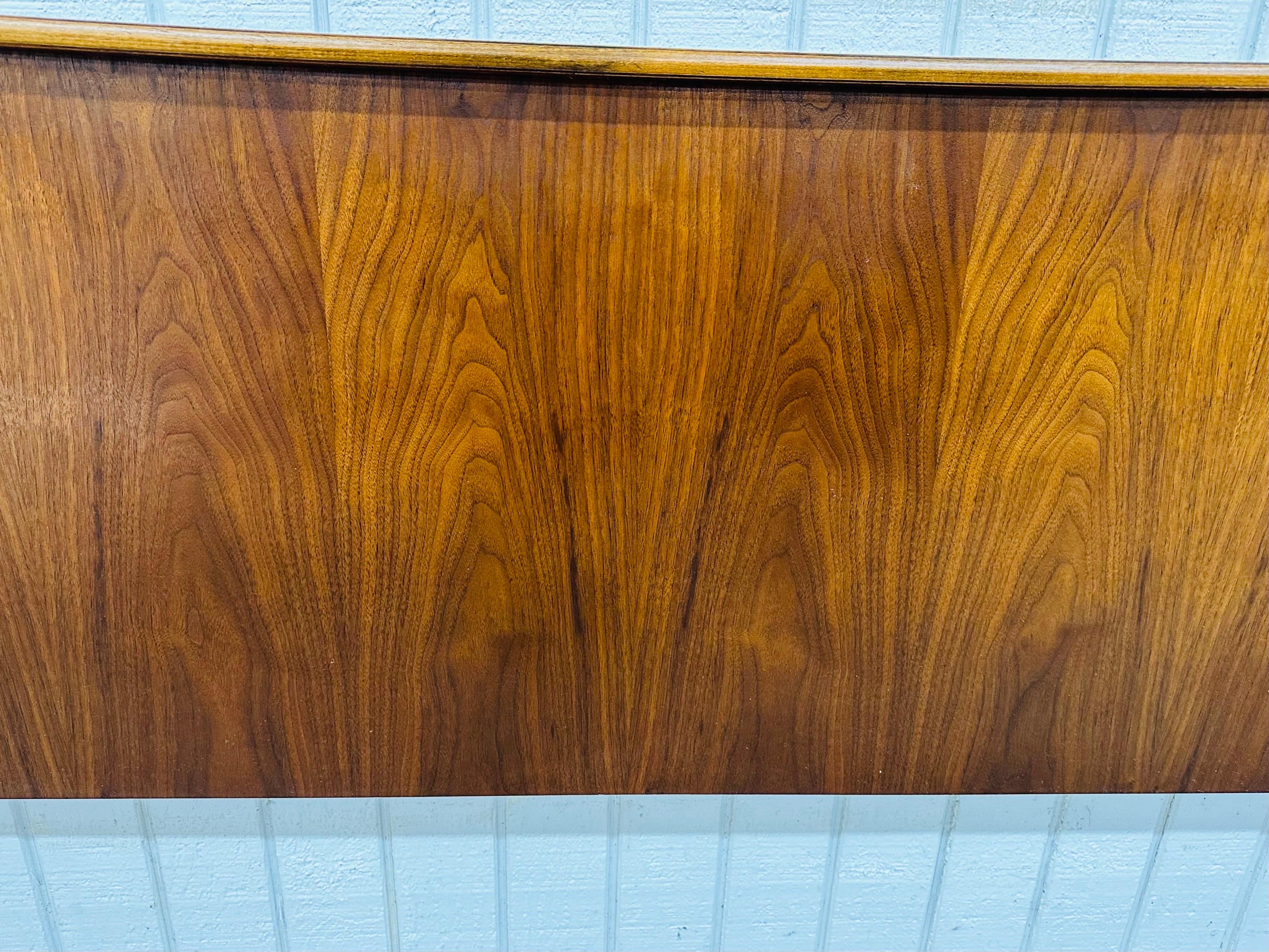 Wood Mid-Century Modern Kagan Style Walnut King Headboard For Sale