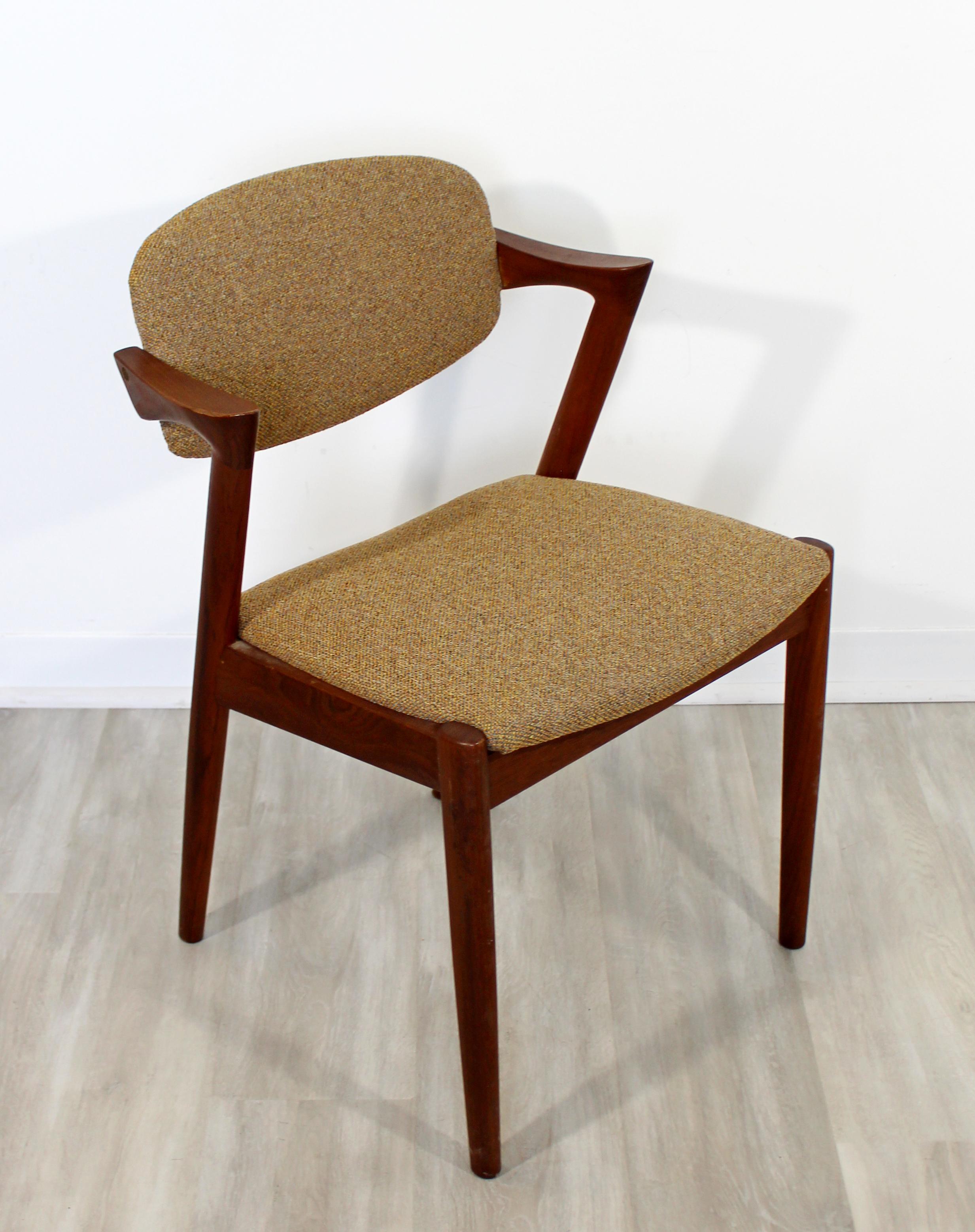 For your consideration is an beautiful, Danish teak armchair, by Kai Kristiansen, circa 1960s. In excellent vintage condition. The dimensions are 21.5