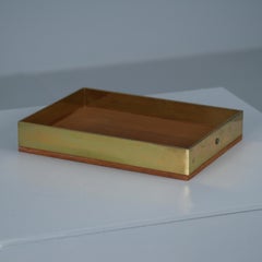 Mid-Century Modern Kaija Aarikka Brass & Teak Tray, Finland 1960s