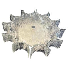 Mid-Century Modern Kaiser Large Star Murano Curved Art Glass Flush Mount Fixture