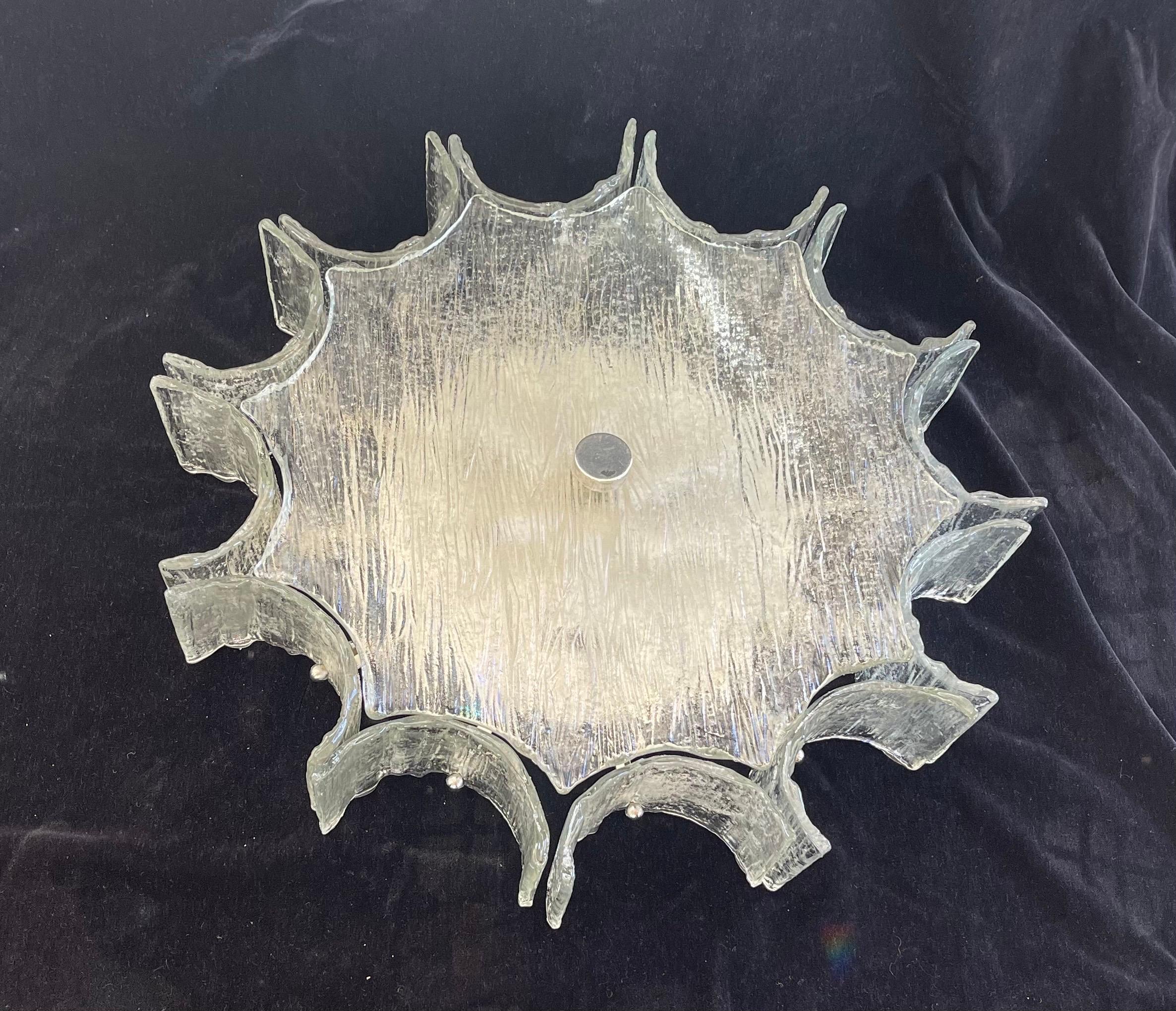 Luminaire à encastrer en verre d'art Murano courbé et étoilé Kaiser Mid-Century Modern Bon état - En vente à Roslyn, NY