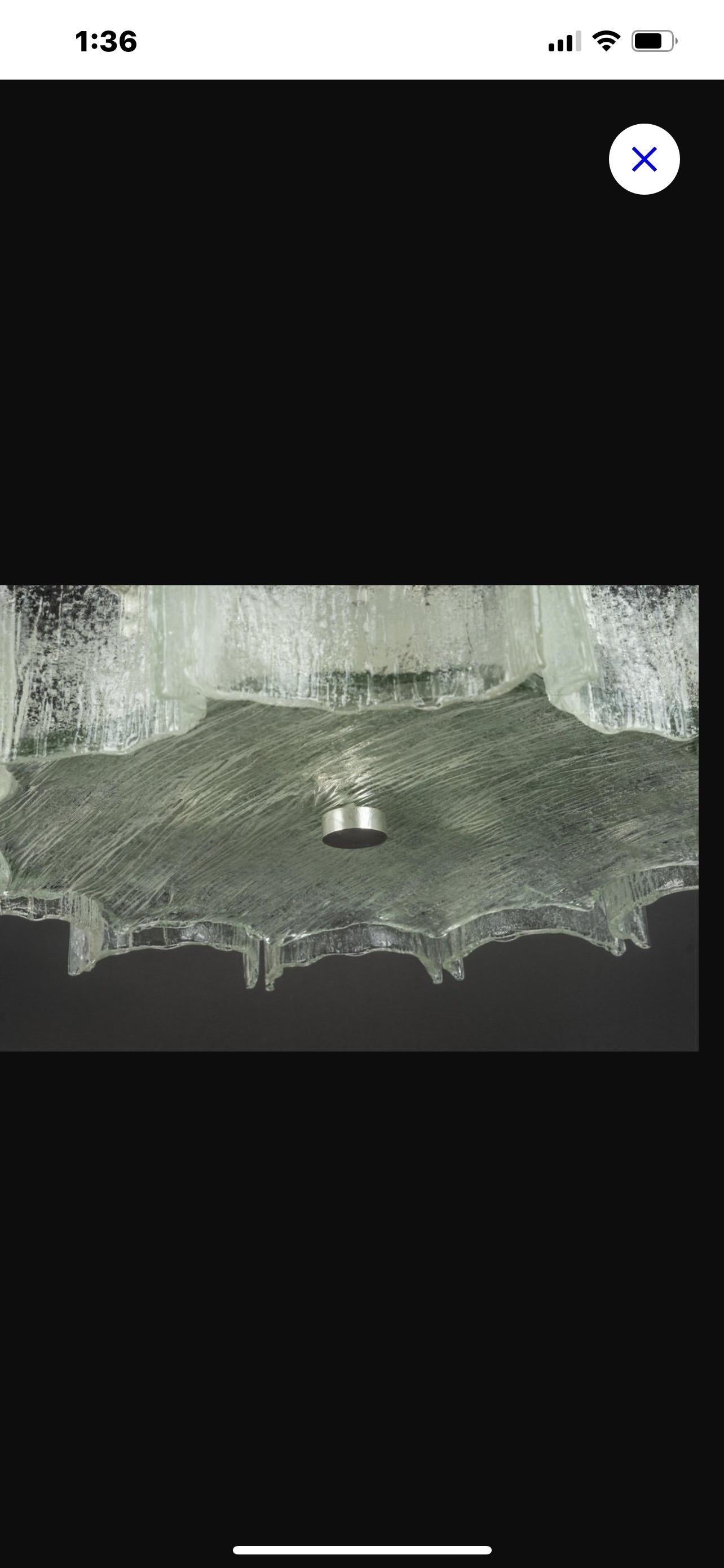 20ième siècle Luminaire à encastrer en verre d'art Murano courbé et étoilé Kaiser Mid-Century Modern en vente