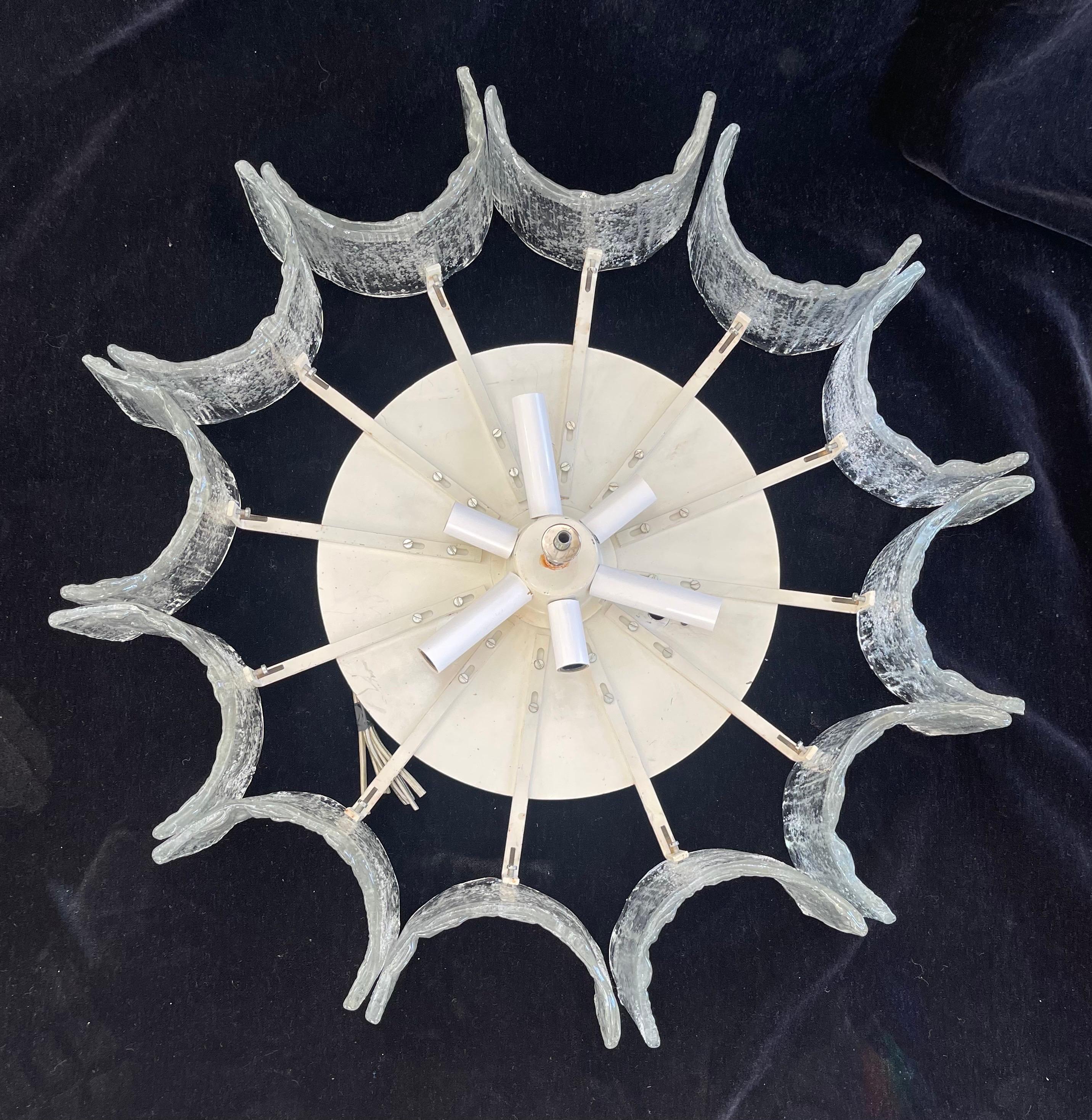 Luminaire à encastrer en verre d'art Murano courbé et étoilé Kaiser Mid-Century Modern en vente 1