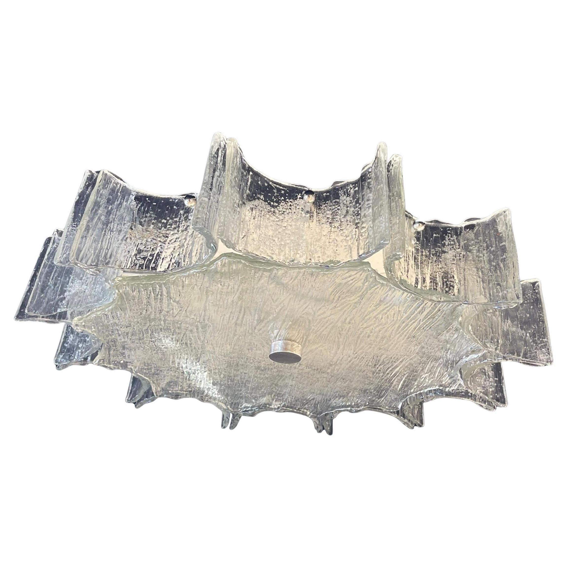 Luminaire à encastrer en verre d
art Murano courbé et étoilé Kaiser Mid-Century Modern en vente