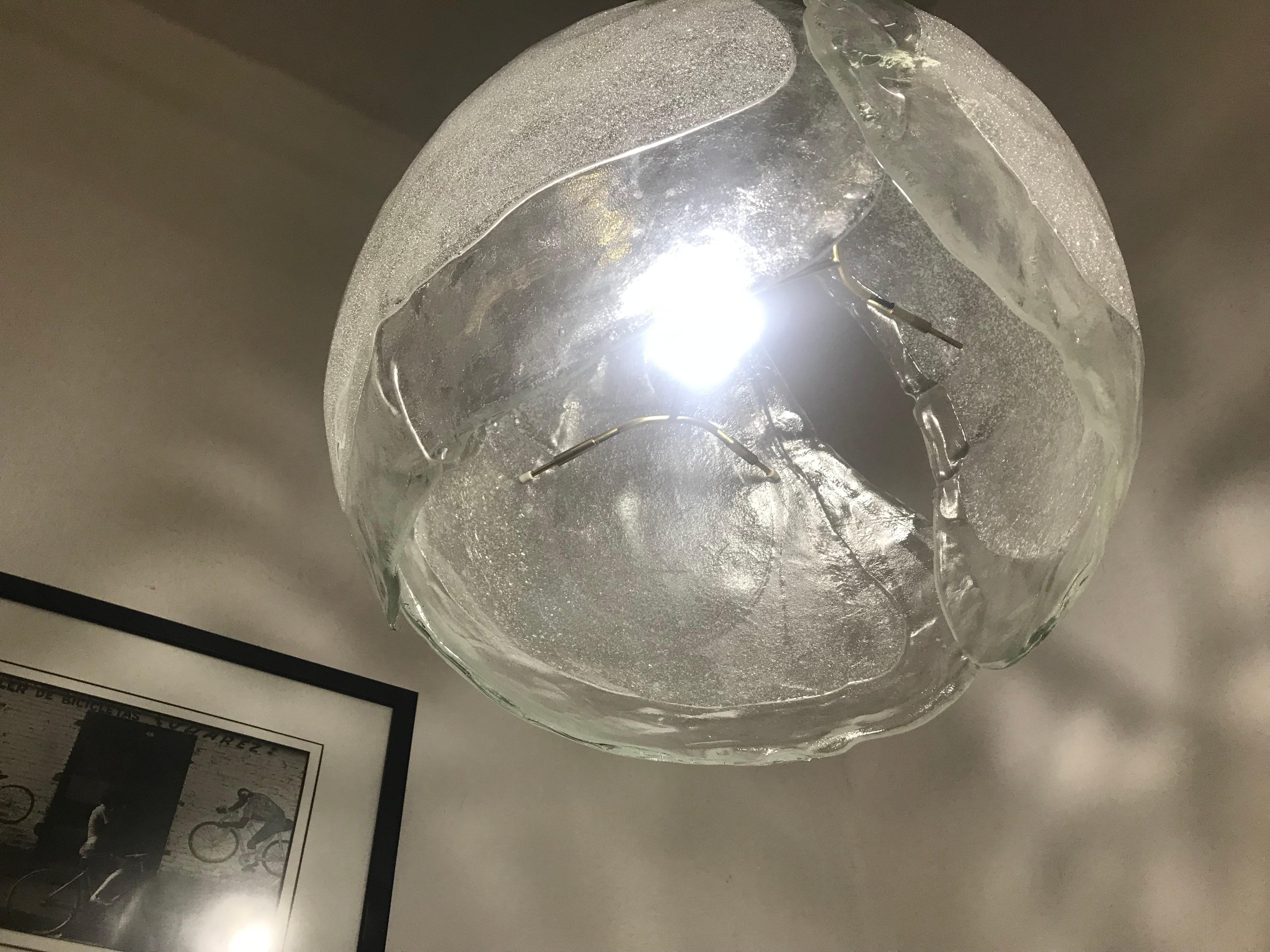 Lampadario moderno di metà secolo Kaiser Leuchten con vetro Mazzega in vendita 4