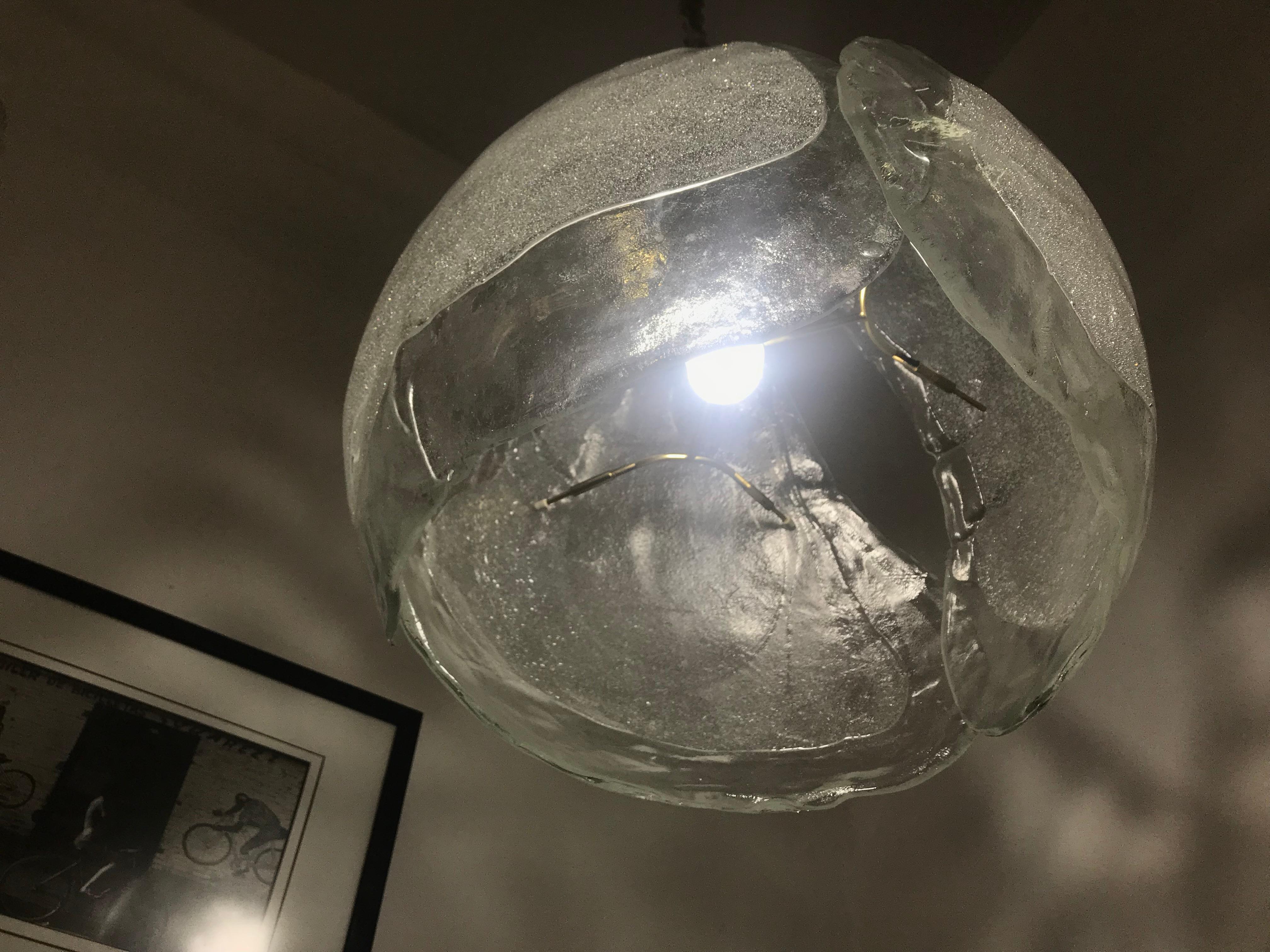Lampadario moderno di metà secolo Kaiser Leuchten con vetro Mazzega in vendita 1