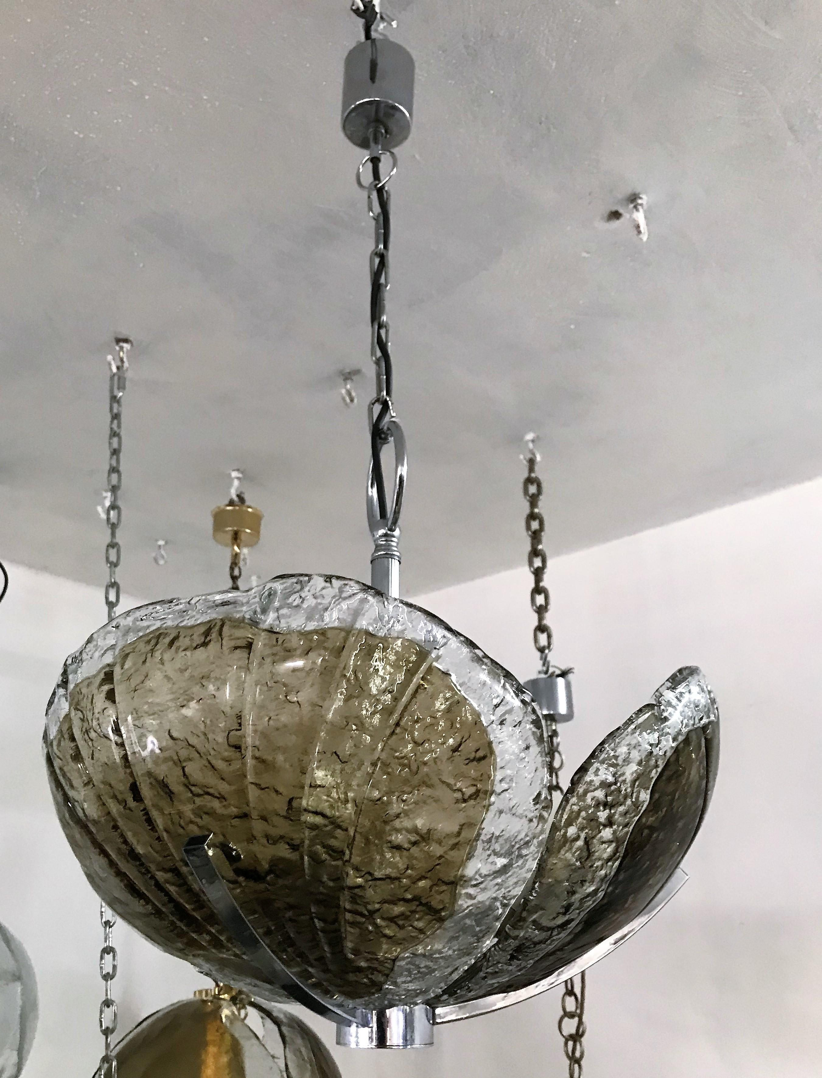 Moderne Kaiser-Leuchten-Kronleuchter aus der Mitte des Jahrhunderts mit Mazzega-Glas, um 1970 (Moderne der Mitte des Jahrhunderts) im Angebot