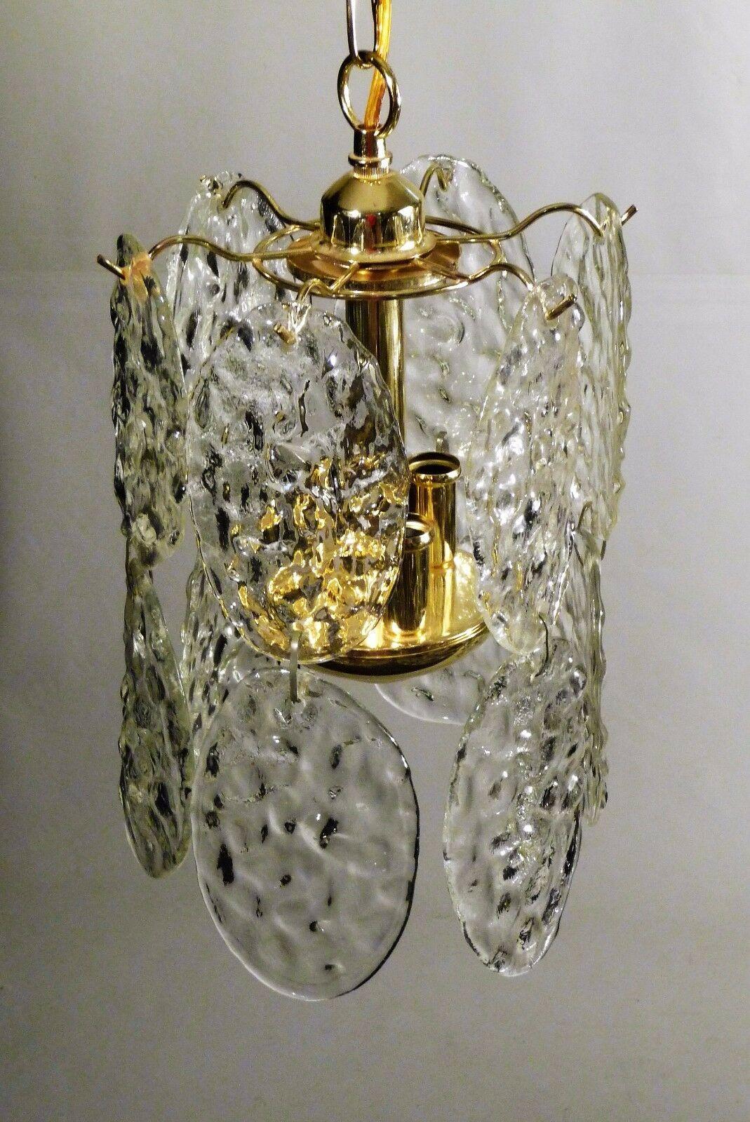 Mid-Century Modern Kalmar Blatt Glass 2 Tier Modern Chandelier In Good Condition In Keego Harbor, MI