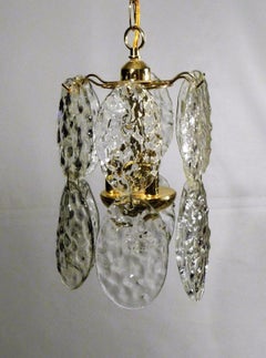 Retro Mid-Century Modern Kalmar Blatt Glass 2 Tier Modern Chandelier