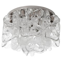 Lampe encastrée Kalmar « Catena », verre de Murano chromé, 1970