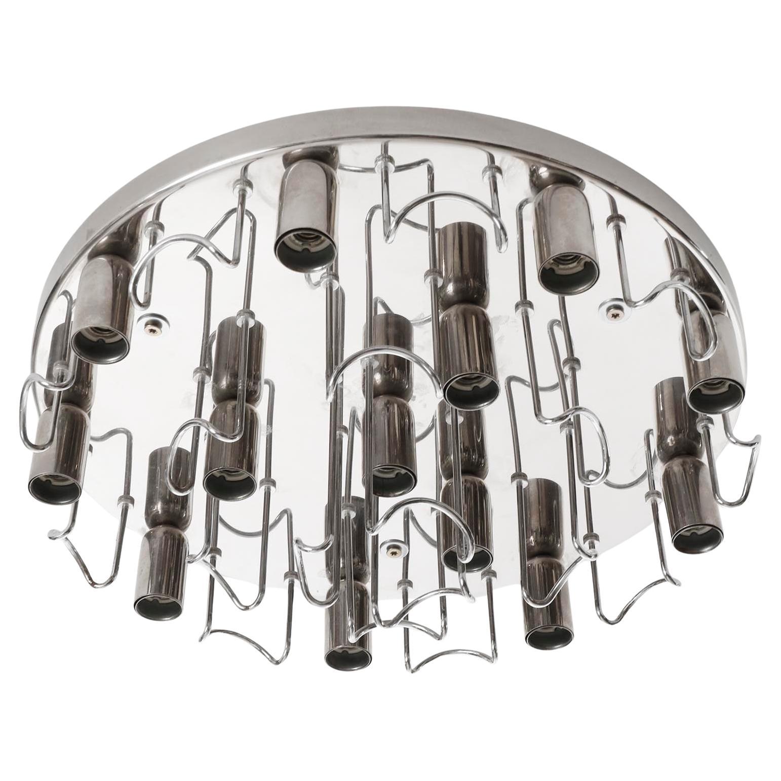 Mid-Century Modern Kalmar Flush Mount Light 'Catena', Chrom Murano Glas, 1970er Jahre im Zustand „Gut“ im Angebot in Hausmannstätten, AT