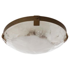 Mid-Century Modern Kalmar Flush Mount Light, patiniertes Messing Murano Glas, 1970er Jahre