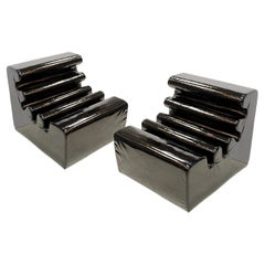 Mid-Century Modern Karelia Bright Black Armchairs by Liisi Beckmann for Zanotta