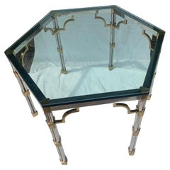 Moderner Karl Springer Jansen Vesey-Mitteltisch aus Messing und Nickelglas aus der Mitte des Jahrhunderts