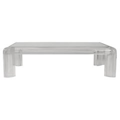 Table de cocktail rectangulaire en lucite mi-siècle moderne Karl Springer Mark II