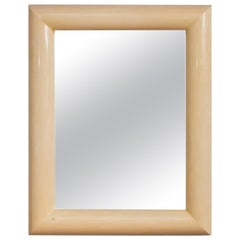 Mid Century Modern Karl Springer Parchment Bullnose Mirror