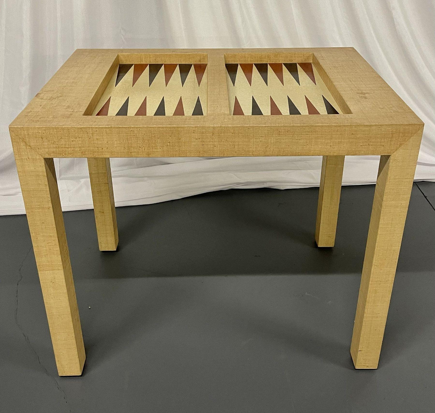 Mid-Century Modern Karl Springer style game table, linen wrapped, Backgammon

Fine Mid-Century Modern game table in good condition. 

Other American designers of the period include Adrian Pearsall, Milo Baughman, Vladimir Kagan, Paul McCobb,