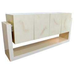 Mid-Century Modern Karl Springer Style Lucite & Lacquer Sideboard Credenza 1970s