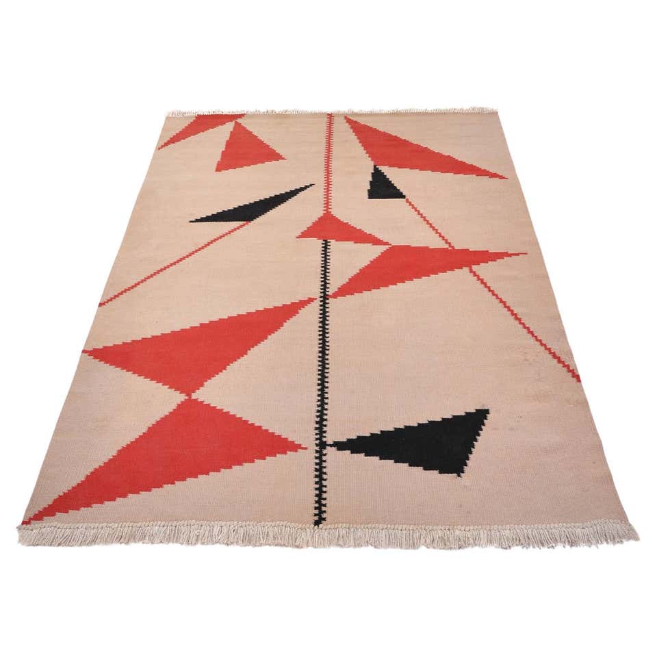 1950s Rug Geometric Carpet or Rug, 1950s For Sale at 1stDibs