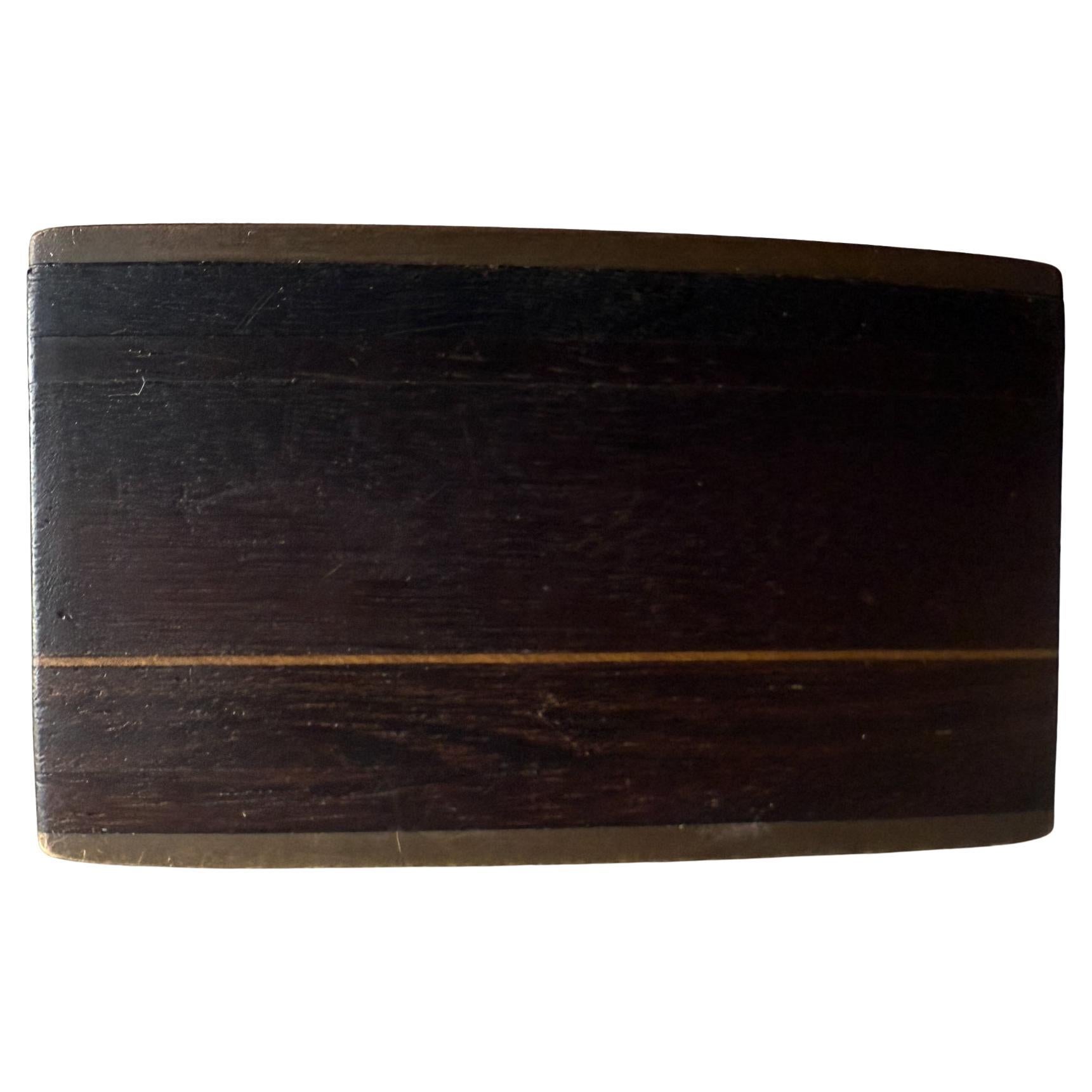 Mid Century Modern Kenneth Reid Schnalle Dunkel Wood Thin Line Messing