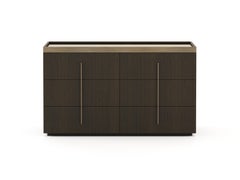 Mid-Century Modern Kensington Chest of Drawers Made with Oak, Brass and Glass