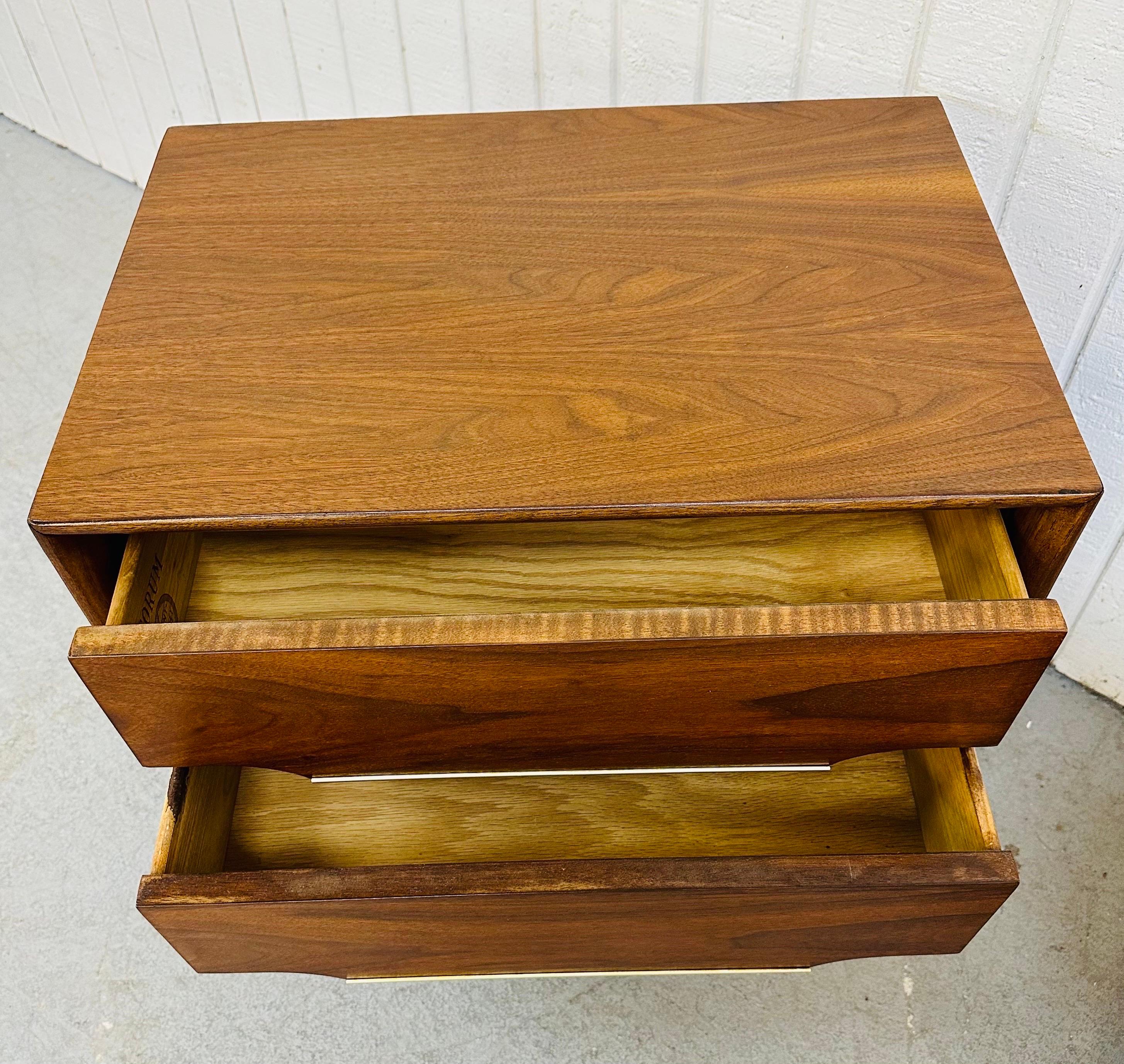 American Mid-Century Modern Kent Coffey “Forum” Walnut Nightstands
