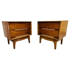 Mid-Century Modern Kent Coffey “Forum” Walnut Nightstands