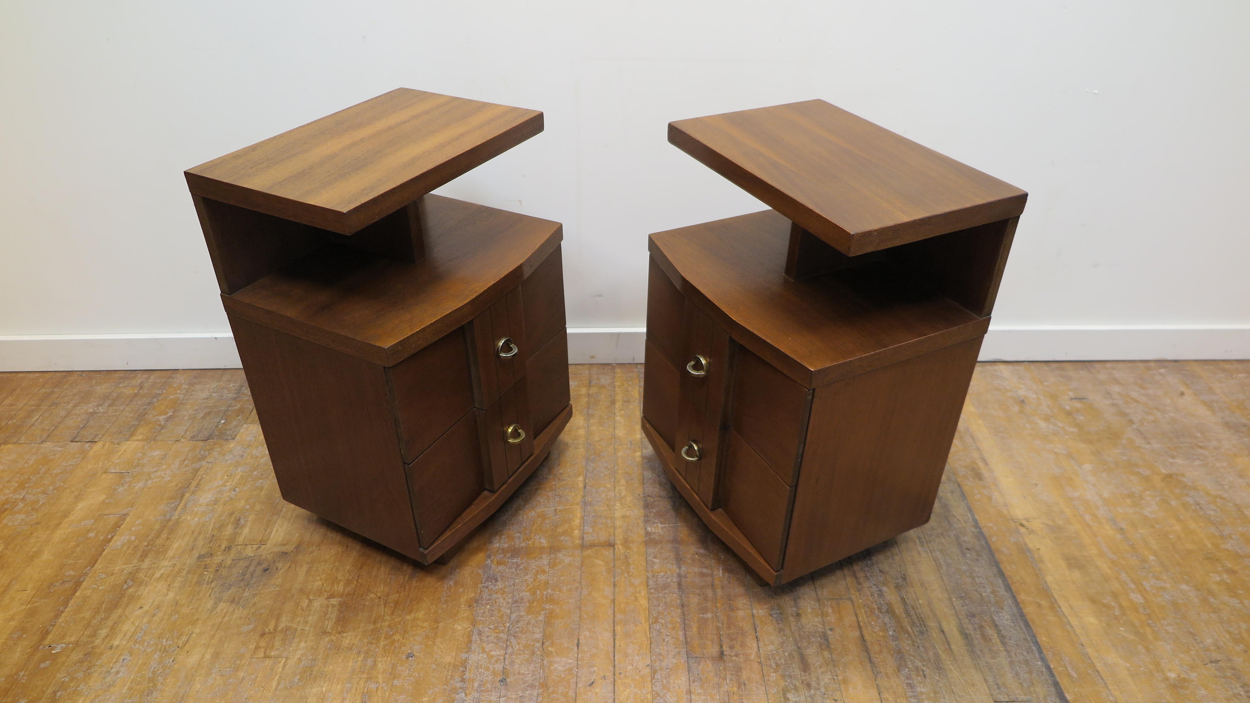American Mid-Century Modern Kent Coffey Night Stand Side Tables