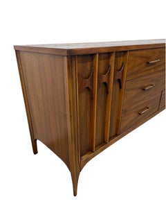 Mid-Century Modern Kent Coffey Perspecta 12-Drawer Walnut Dresser - Refinished