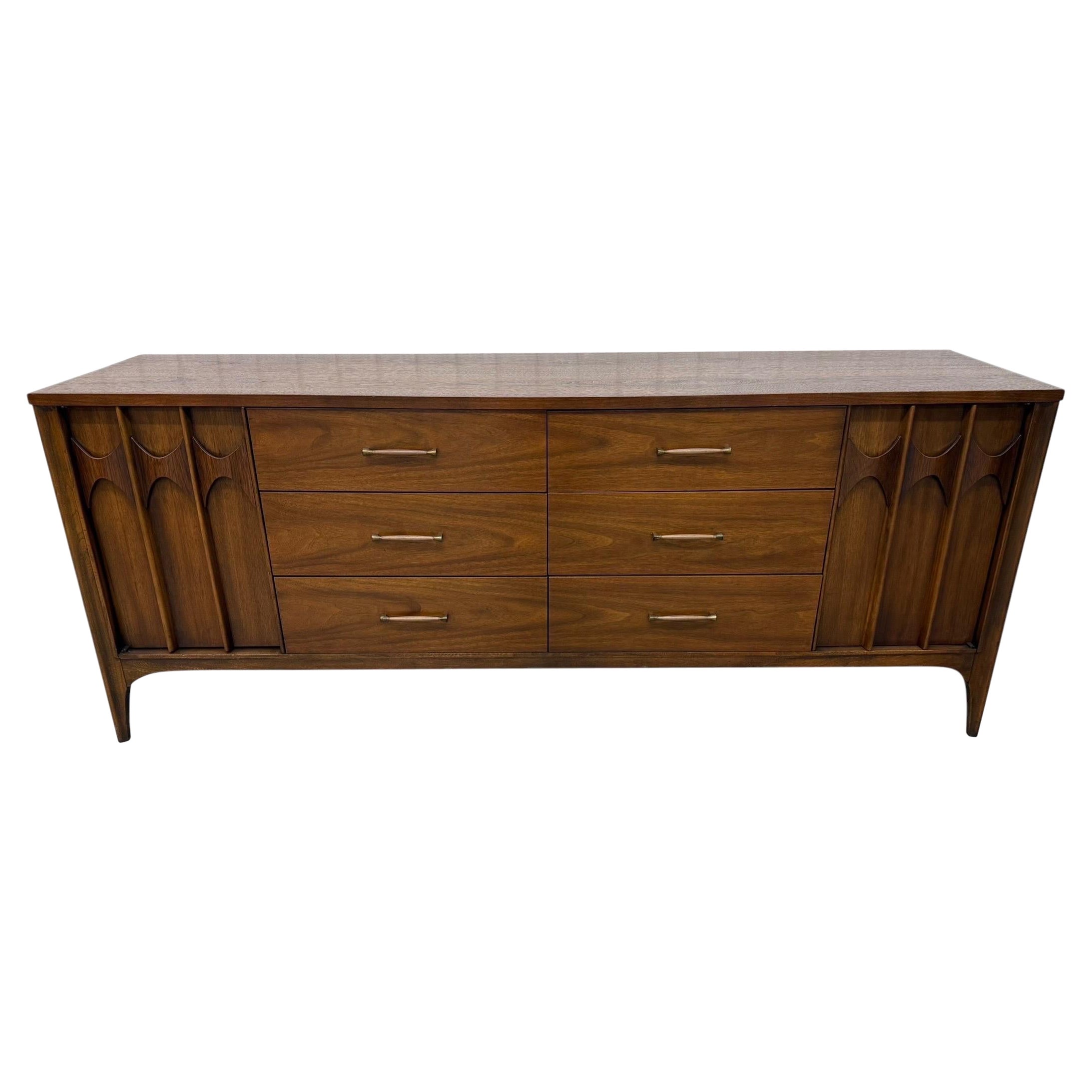 Mid-Century Modern Kent Coffey Perspecta 12-Drawer Walnut Dresser - Refinished