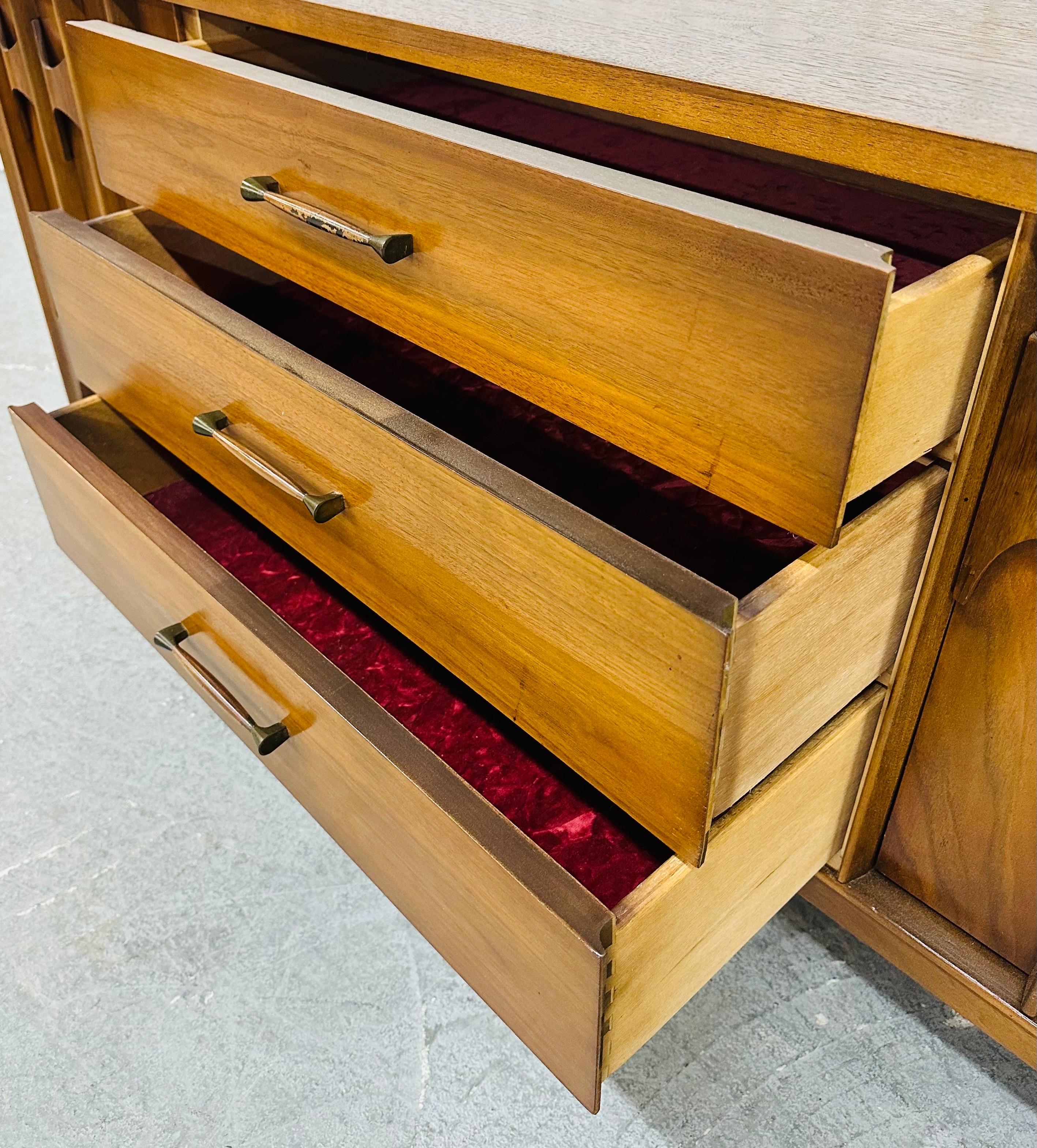 Mid-Century Modern Kent Coffey Perspecta 9-Drawer Walnut Dresser 1